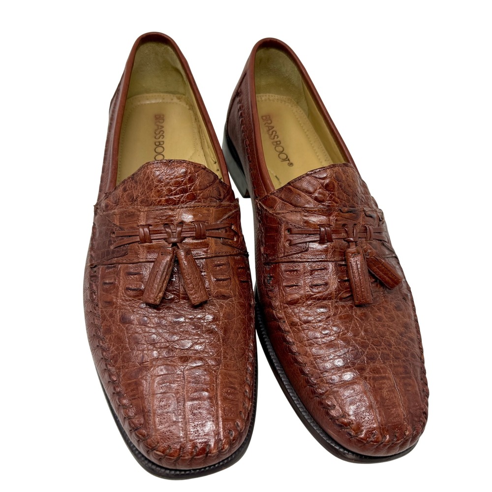 Brass Boot Men's Tassel Loafers Full Leather Made in Brazil / Spain Size 11 M - Picture 6 of 16